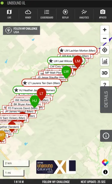 Screenshot von der Tracking Seite. Alle Dots sind sehr nah zusammen.