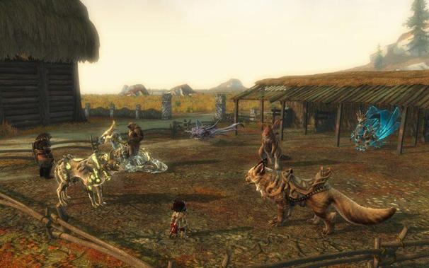 A corral in a GW2 homestead featuring the mounts that are mentioned in the post. You're just gonna have to read the post.