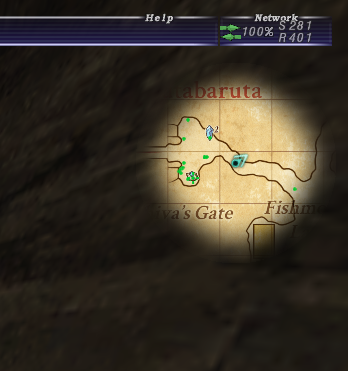 Circular minimap that fades out at the edge.