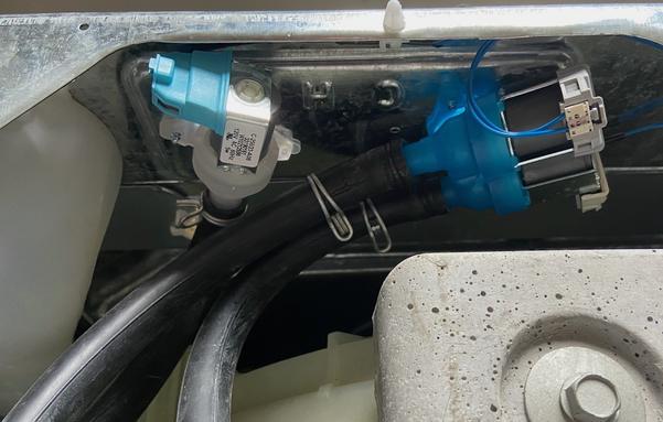 The two new valves in place in the machine.