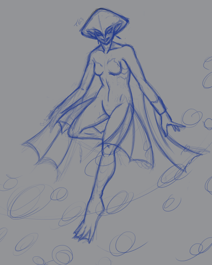 (WIP) Princess Ruto of the Zora. She's swimming