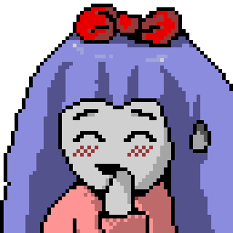 giggling doll, partially covering its mouth