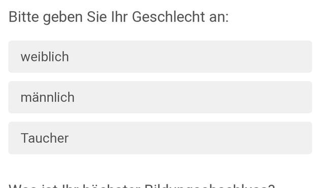 Weiblich 
Männlich 
Taucher