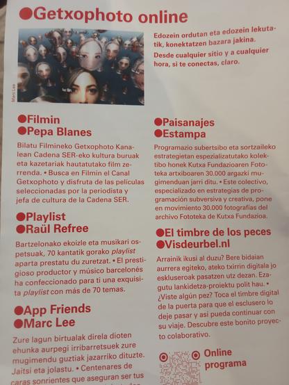 Getxophoto online program, photo of the 2025 festival program booklet