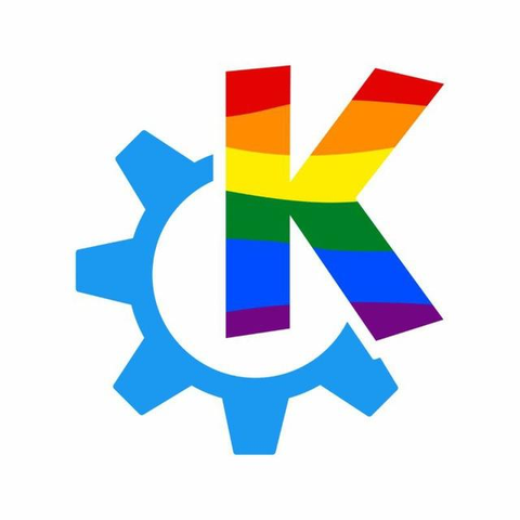 KDE logo with pride flag