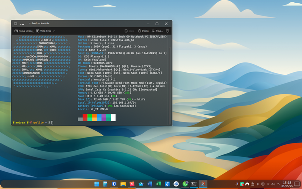 Screenshot del mio dekstop , sistema operativo Fedora