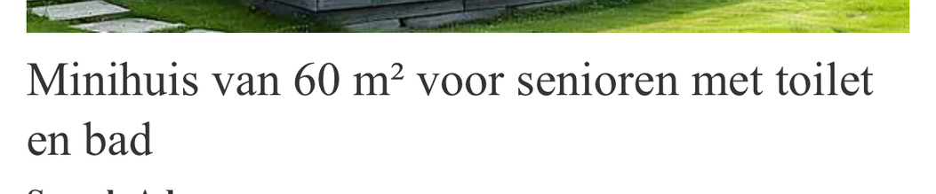 Minihuis van 60 m2 voor senioren met toilet en bad