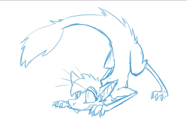 doodle of a yinglet in a weird pose