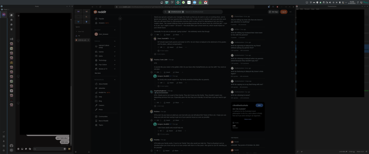 The image shows a screenshot of a Reddit webpage displayed on a computer screen. The Reddit interface is predominantly dark, with a black background and white text. On the left side, there is a sidebar with various categories and options, including "Home," "Subscriptions," "New," "Controversial," "Top," "Rising," "Comments," "About," "Help," "Submit," "New User," "Themes," and "Settings." Below these categories, there is a list of user icons, likely representing different subreddits or user profiles.

The central part of the screen displays a subreddit page with a list of posts and comments. The posts are organized in a chronological order, with the most recent at the top. Each post includes a title, the username of the poster, and a brief excerpt of the post's content. The comments section is visible below each post, with users' usernames and their comments.

On the right side, there is a sidebar with additional options, including "Get App," "Help," and "About." The top of the screen shows the Reddit logo and a search bar. The overall layout is typical of the Reddit website, with a focus on user-generated content and community interaction.

Provided by @altbot, generated privately and locally using Ovis2-8B