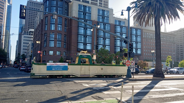the Blackpool Boat Tram at Ferry Plaza