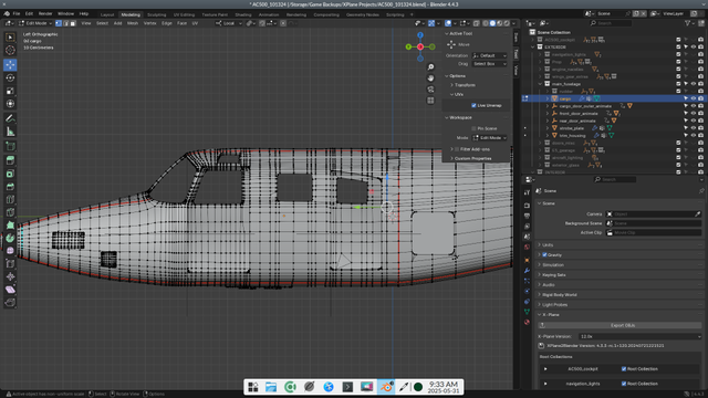A before shot of a badly optimized and over complex mesh of an aircraft fuselage.  One of the very first things I ever modeled.