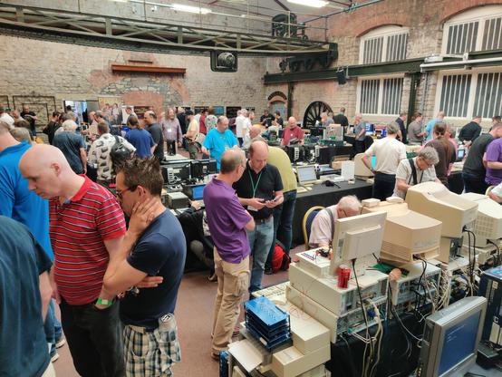 A view from the rear corner of the space at STEAM, showing the crowds this morning.