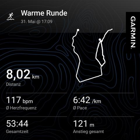 Warme Laufrunde 8 km