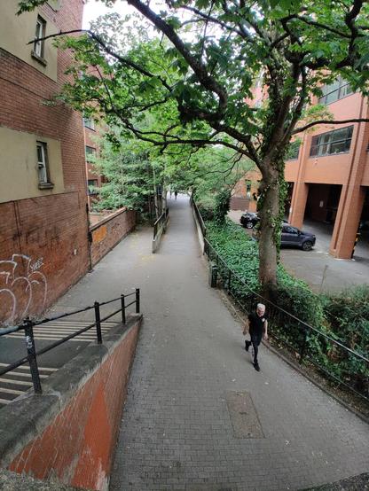 Looking north along Canal Walk.