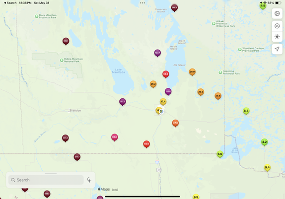 PM2.5 air pollutant measurements from the PurpleAir network.