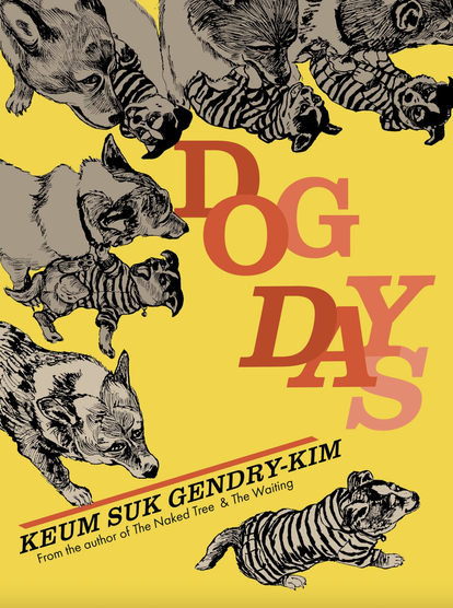 Book cover for Dog Days by Keum Suk Gendry-Kim (Drawn & Quarterly), with a variety of gray dogs against a yellow background, and the text "from the author of The Naked Tree & The Waiting". The author of Grass returns with a profound tale of family. Yuna never wanted to adopt a dog. But with her partner in mourning–and in desperate need of a boost in morale–she gives in to his humble request. And in the grand tradition of reluctant pet owners, she and their puppy soon become inseparable. The young couple even goes so far as to relocate from Seoul to soothe their new canine pal’s anxiety. After all, there’s nothing like a move to the country to set yourself right. Right? https://drawnandquarterly.com/books/dog-days/