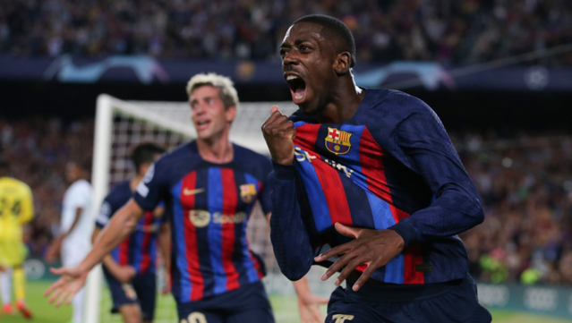 Dembélé celebrant un gol amb el Barça (Europa Press)