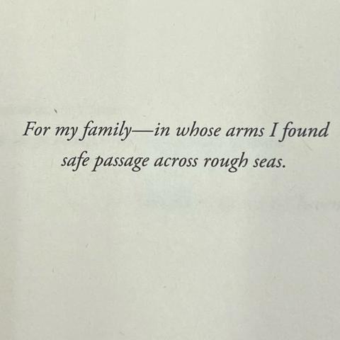 For my family—in whose arms I found
safe passage across rough seas.