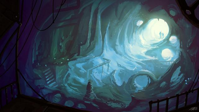 A frozen cave