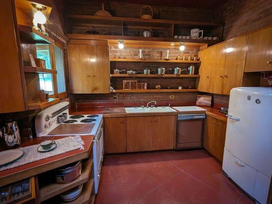 One of a series of photographs taken at a state park in Iowa that features a Frank Lloyd Wright-designed home.