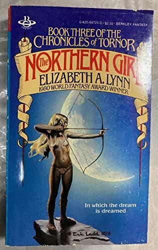 The cover of "The Northern Girl", Book Three of Chronicles of Tornor by Elizabeth A. Lynn, 1980s World Fantasy Award Winner.

It features a nearly naked woman standing atop a rock and holding a bow in front of the moon. She has no bra and her nipples are barely obscured by long hair, and has only what looks like chain mail panties around her loins.