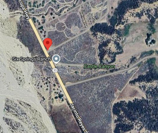 Map showing Castle Canyon