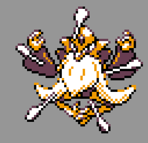 pixel art of mega alakazam in pokemon gold/silver style