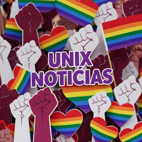 Imagen donde se muestran símbolos de puños alzados junto a banderas del colectivo LGBT+ y el nombre 'Unix Noticias' al centro.