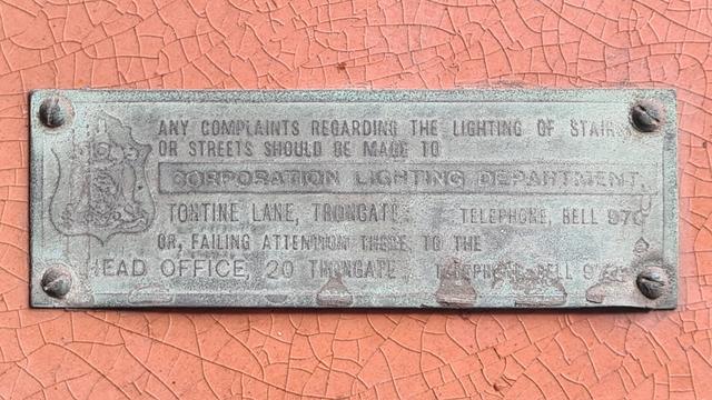 A ghost sign for the Glasgow Corportaion Lighting Department.
