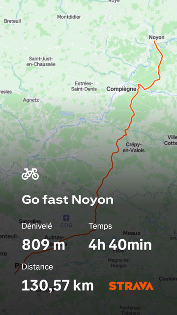 Carte de sortie Strava avec les stats.