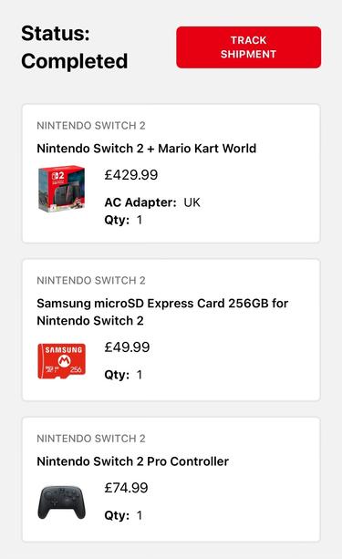A screenshot from the Nintendo UK store - I can now track my shipment. The best news is that they are using Royal Mail!!