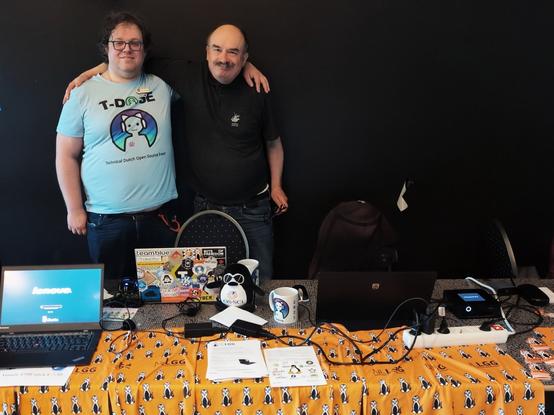 2 of our member manning our stand on T-DOSE.