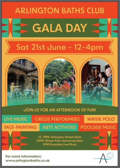 Poster for Street Gala Fun Day at the Arlington Baths Club Glasgow 21 June 2025