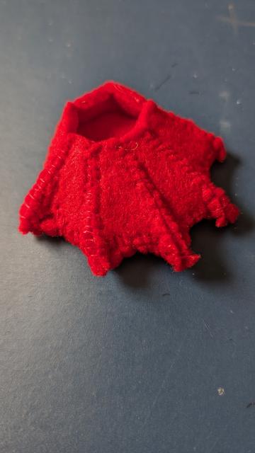 A red food that seems to be fit for swimming...