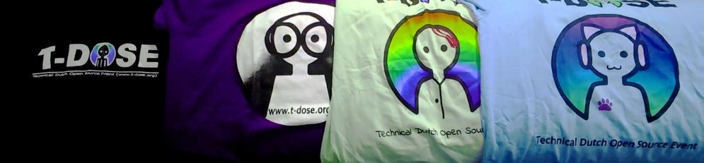 4 T-DOSE shirts. A black one, a purple one, a lime green one and a baby blue one. The latest being from this year, the other's I'm not sure.