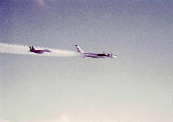 F-15 Eagle intercepting Tu-95 Bear G