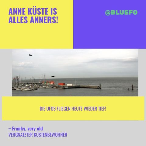 Blick auf die Elbe vor Cuxhaven …
Flugobjekte am Himmel …