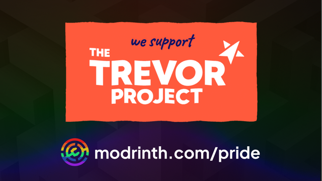 A flag stating "We support the Trevor Project" with a link leading to https://modrinth.com/pride