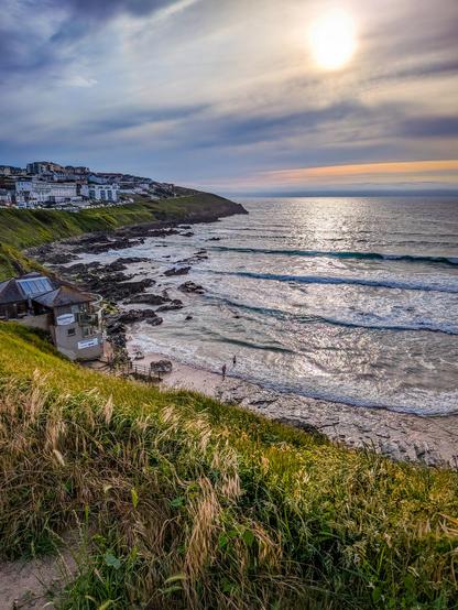 Sunset over Fistral Beach, Newquay, Cornwall.