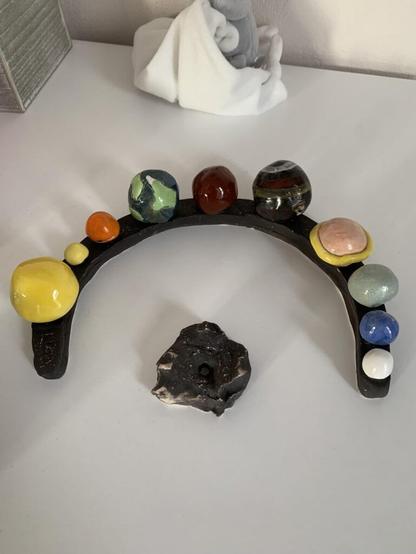 5 year old made our solar system from pottery