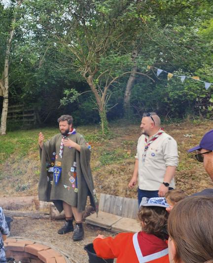 Me and our GLV standing in front of the campfire.
I’m dressed in a camp blanket.