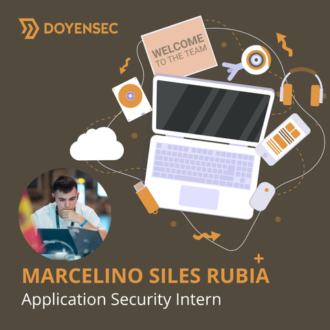 A picture of Marcelino on a background with some "tech worker" items on a desk