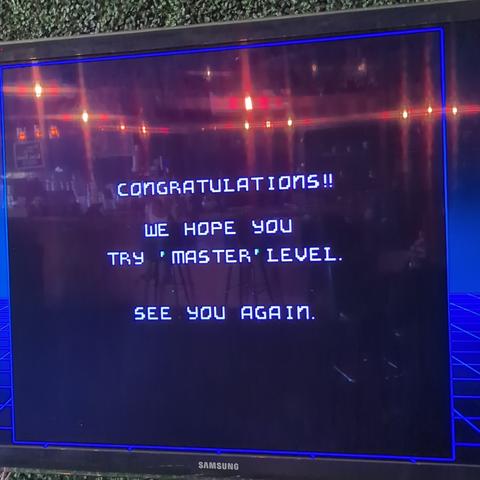 from F-Zero at the venue: "Congratuations. We hope you try the 'master' level. See you again.