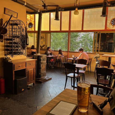 A lovely golden-lit pub