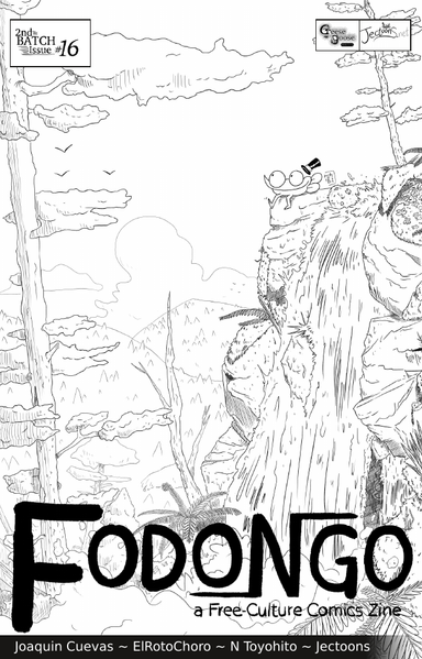 Cover for Issue 16 of Fodongo, which features the Frog looking at nature from the top of a waterfall.