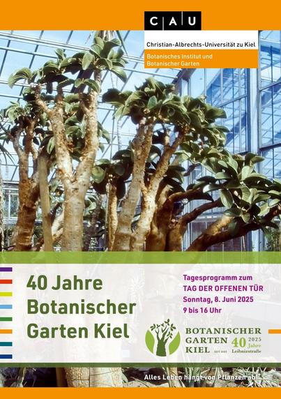 Flyer Titelseite  mit einem alten Foto der Butterbäume und Veranstaltungsankündigung