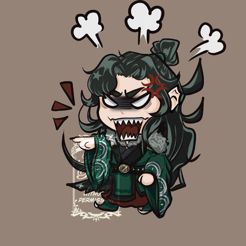 Qi Rong as chibi complaining about something. Like he does....