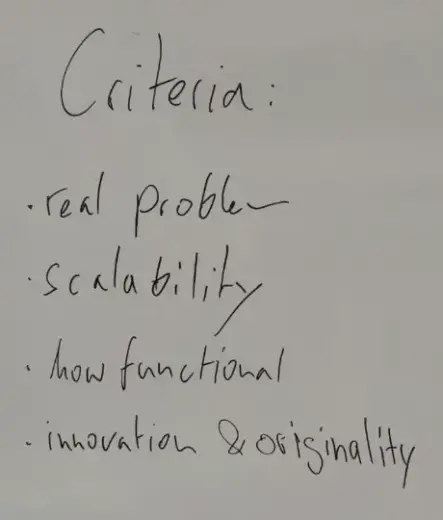 criteria for the hackdays jury