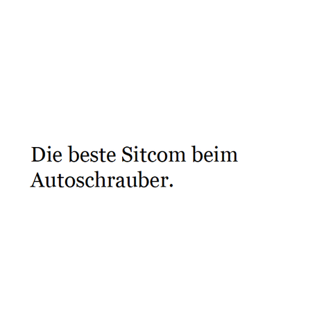 Die beste Sitcom beim Autoschrauber.
