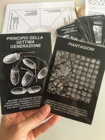 example of the black cards with key post-growth concepts